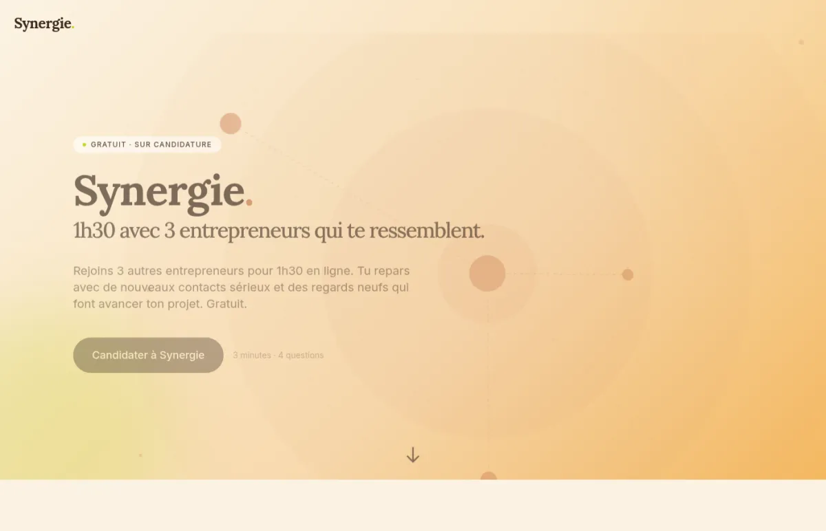 synergie — landing mastermind